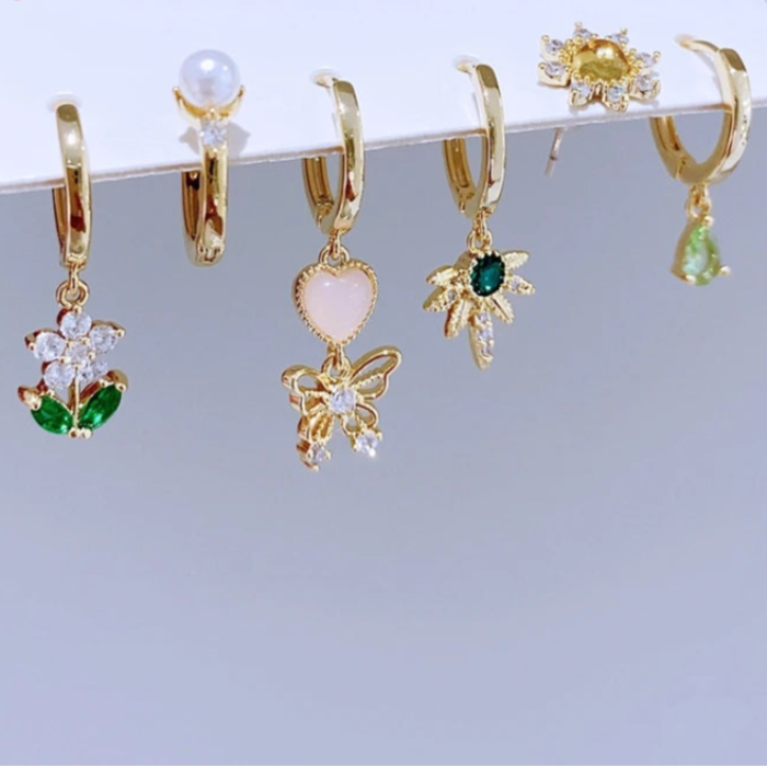 SUNNY Emerald Butterfly Sun Earrings