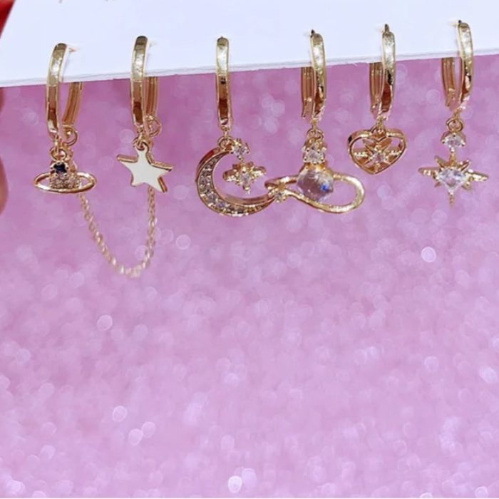 SATURN Galaxy Planet Star Earrings