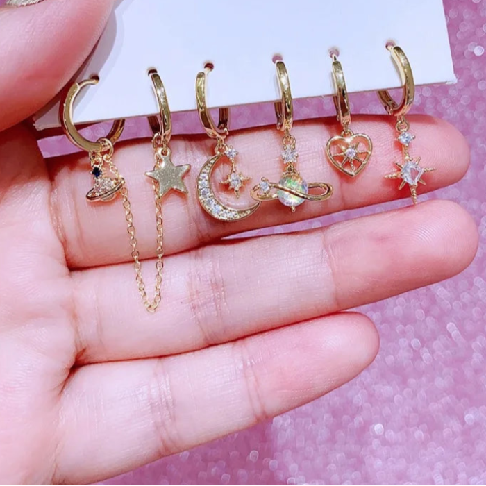 SATURN Galaxy Planet Star Earrings