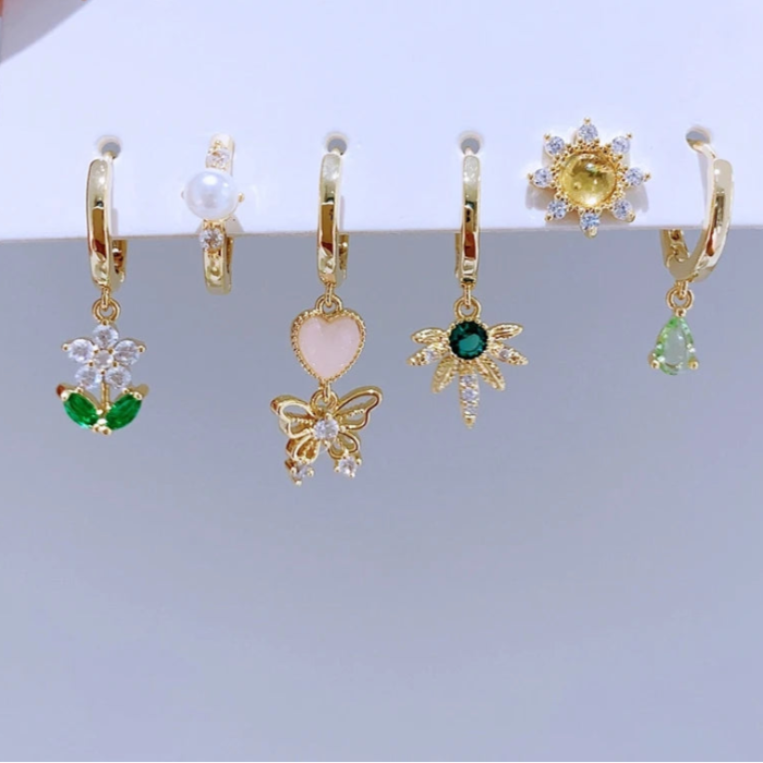 SUNNY Emerald Butterfly Sun Earrings