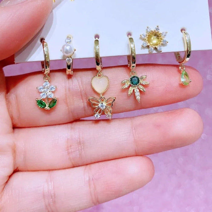SUNNY Emerald Butterfly Sun Earrings