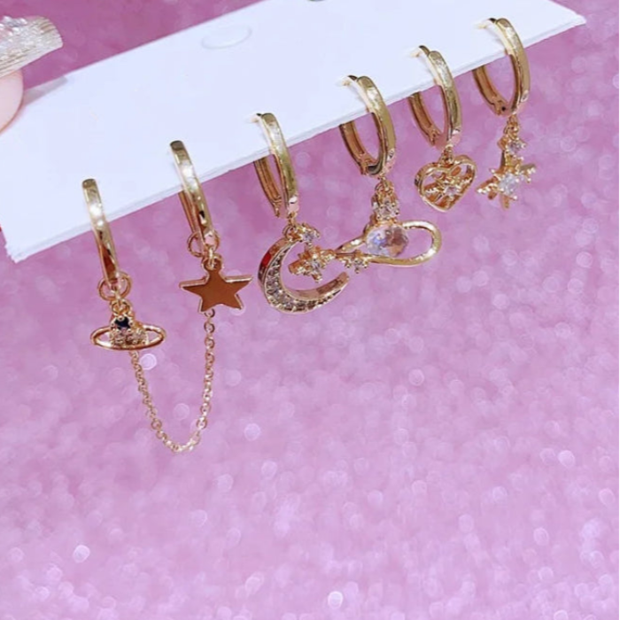 SATURN Galaxy Planet Star Earrings
