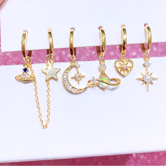 SATURN Galaxy Planet Star Earrings