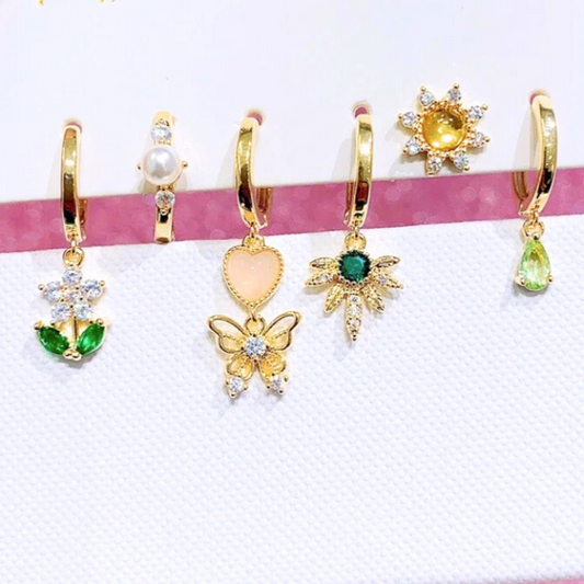 SUNNY Emerald Butterfly Sun Earrings