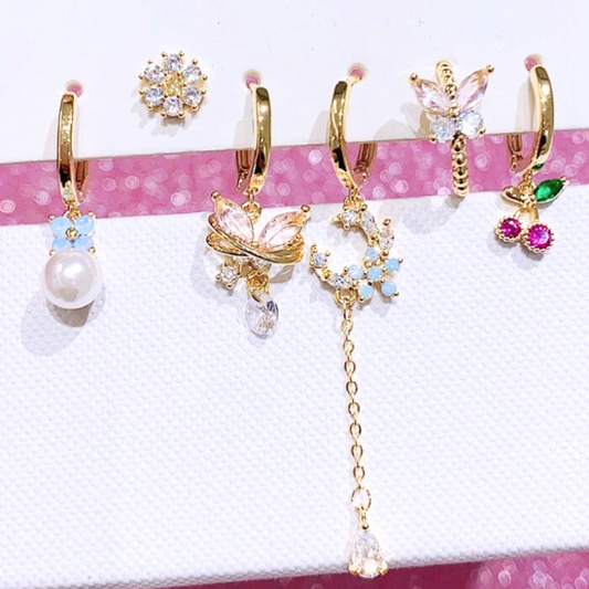 FLUTTER Flower Butterfly Cherry Earrings